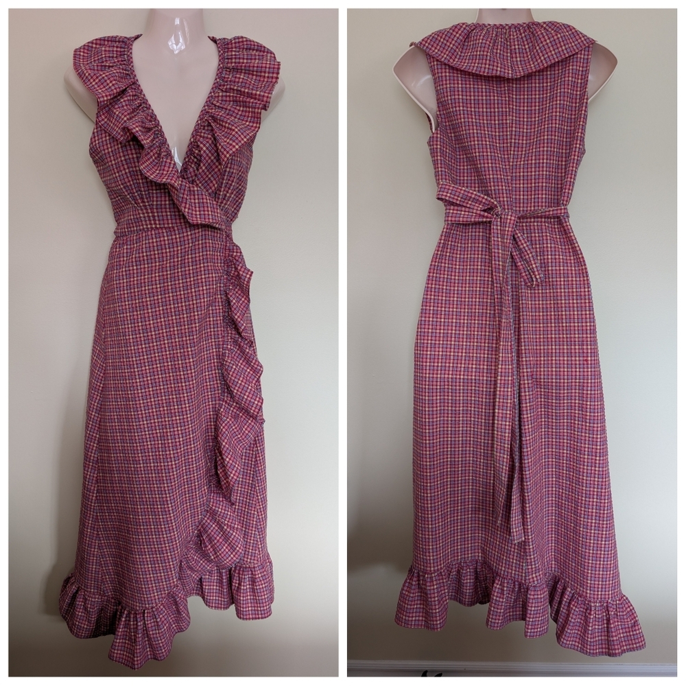 MISA Los Angeles Stella dress in gingham Plaid Medium - Picture 8 of 15